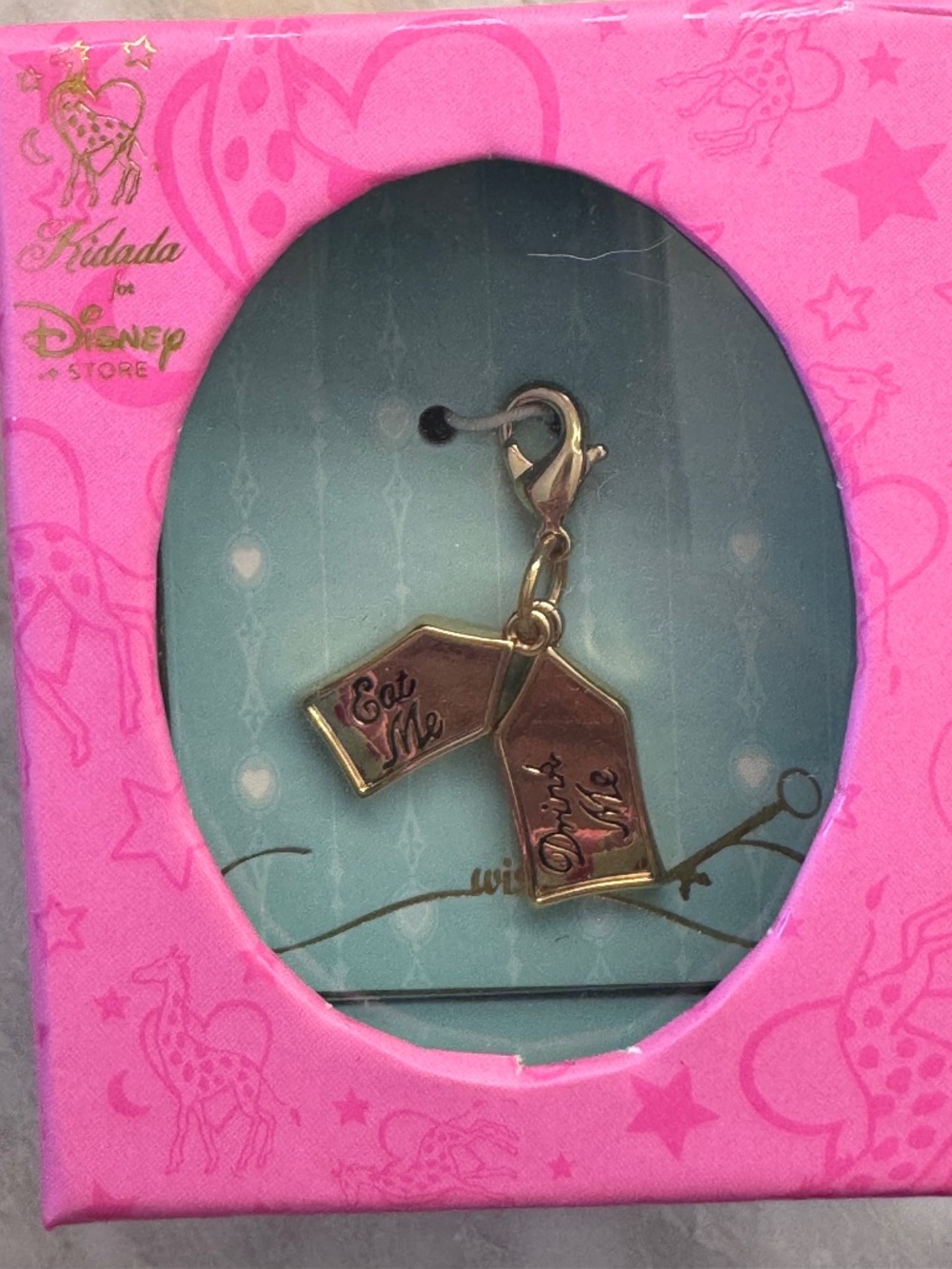 Disney Store Kidada Alice in Wonderland Eat Me Drink Me Charm NWT